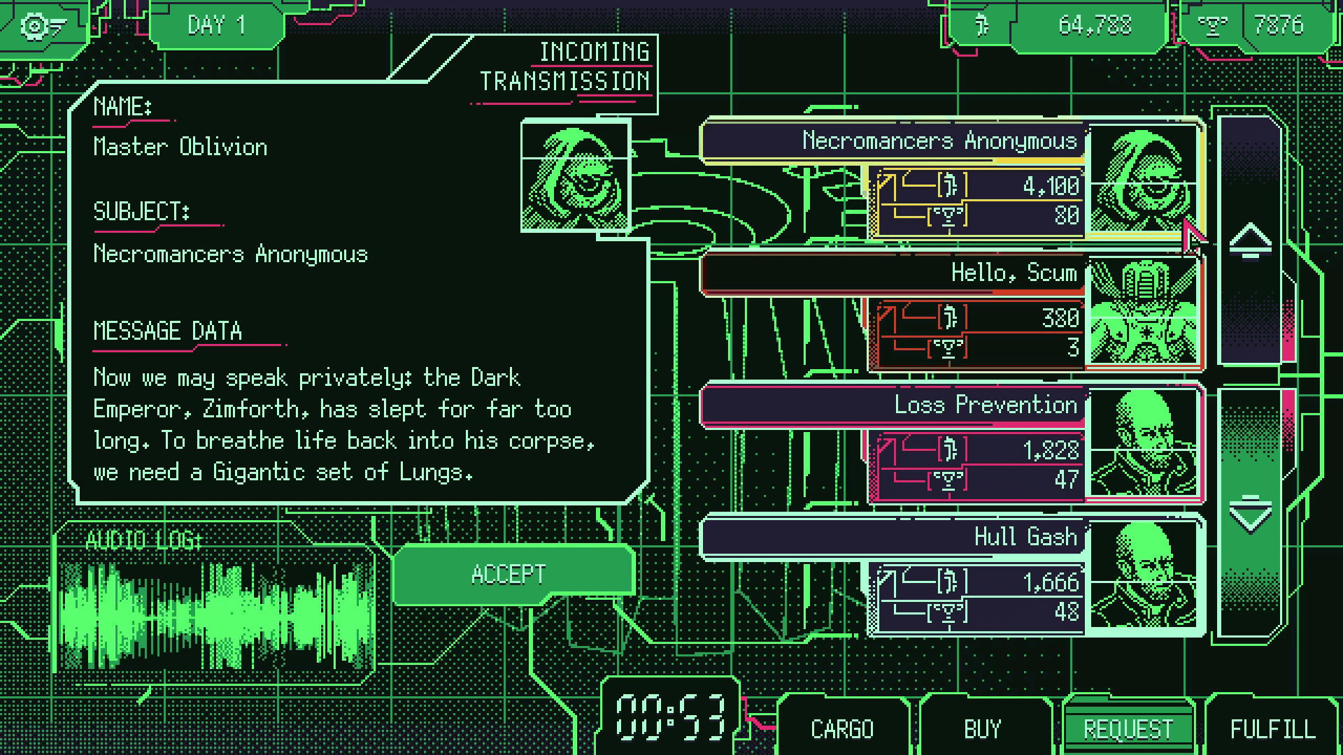 Space Warlord Organ Trading Simulator Screenshot